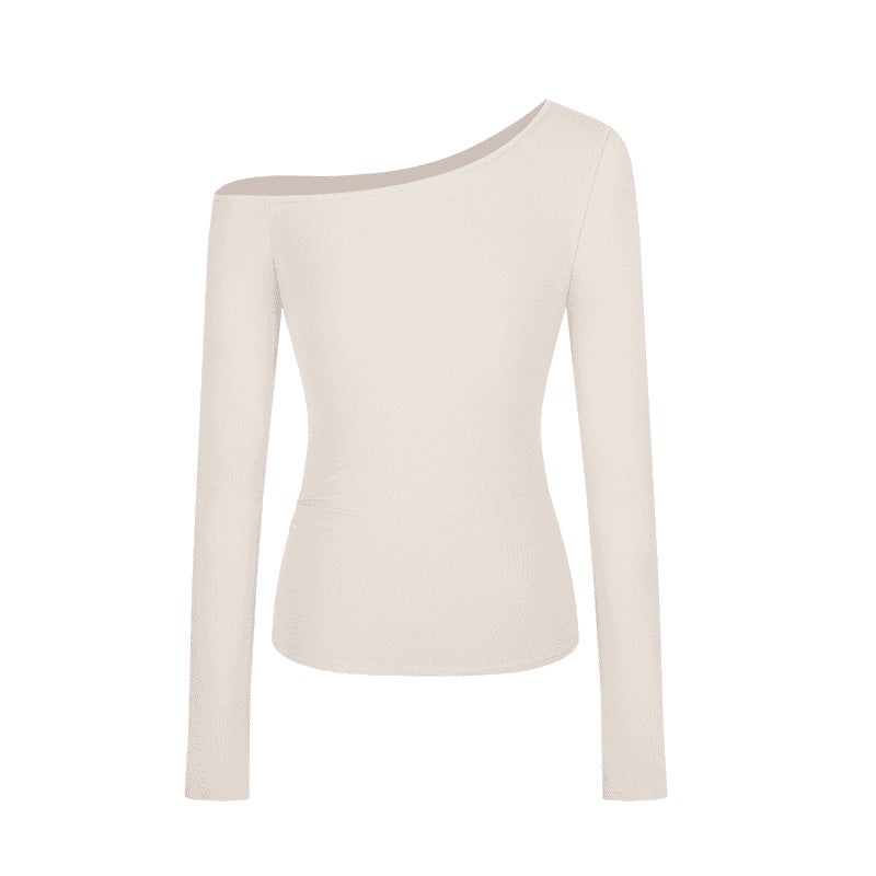 American Style Spice Girl Long-Sleeved T-Shirt Women'S Ins Asymmetric Slim-Fit Slimming Shoulder-Exposed Early Autumn Thin Top Trendy Brand - Image 1