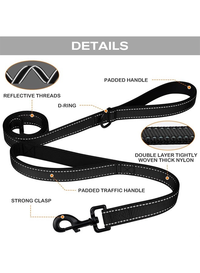 Joytale Double Handle Dog Leash, Double-Sided Reflective Dog Leashes for Night Safety, Heavy Duty Leash for Large and Extra Large and Medium Breed Dogs Outside Walking,5FT,Black - Image 3