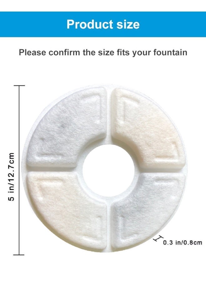 مرشحات نافورة مياه القطط، مرشحات استبدال الكربون لنافورة الزهور موزع مياه نافورة مياه القطط، 10 قطع - Image 2