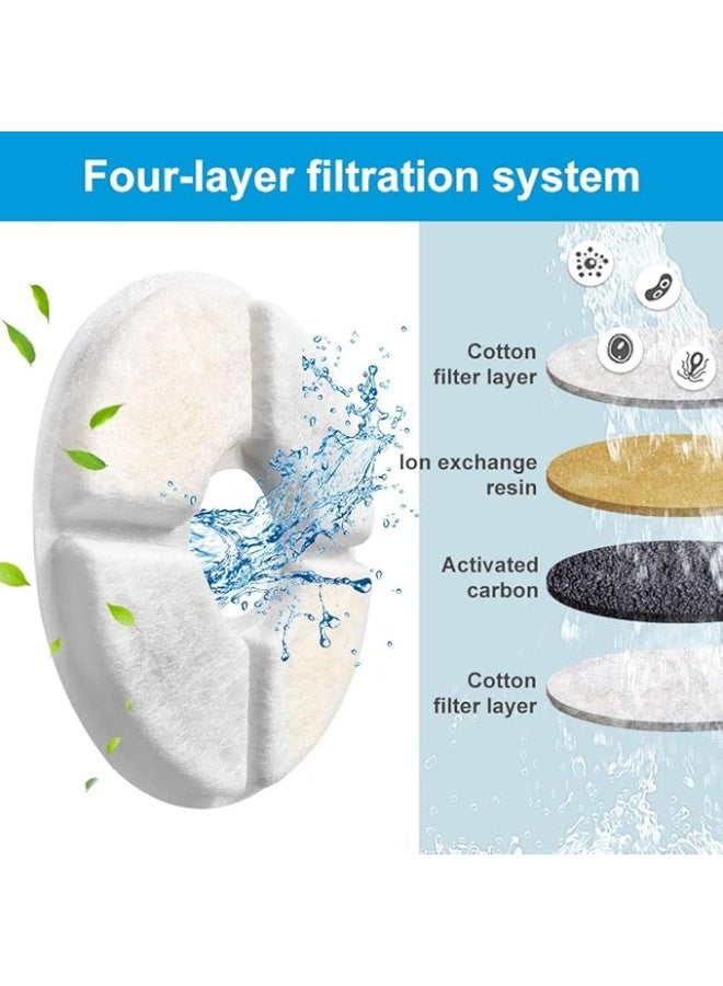 مرشحات نافورة مياه القطط، مرشحات استبدال الكربون لنافورة الزهور موزع مياه نافورة مياه القطط، 10 قطع - Image 4