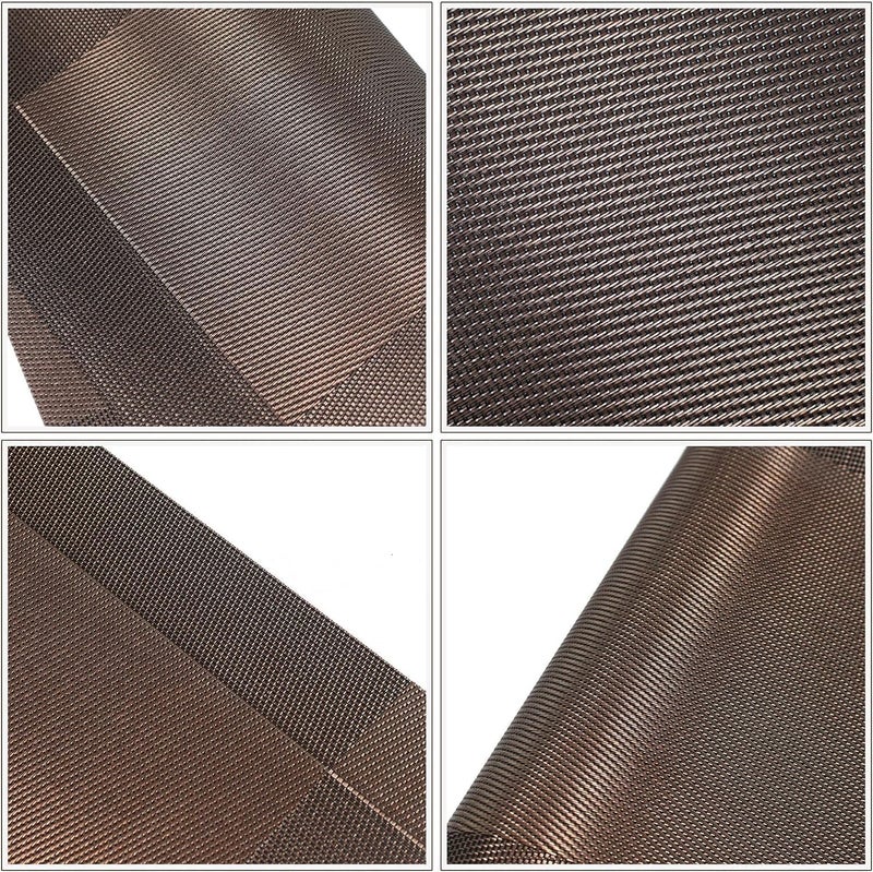 GDNK حصائر طاولة طعام قابلة للغسل من PVC مقاومة للحرارة وملونة لمطبخ وطاولة الطعام (4 قطع) (بني) - Image 4