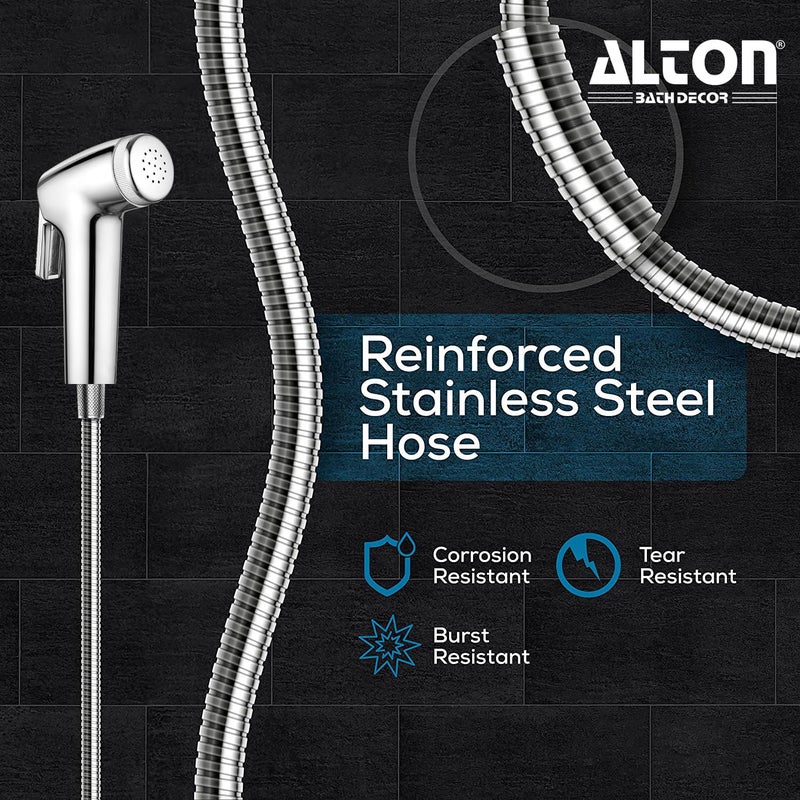 Alton ALTON SHR20120 ABS Health Faucet with 1.25 Meter Hose Pipe and Wall Hook, Chrome Finish - Image 4