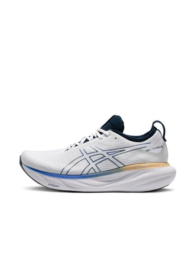 Onitsuka Tiger حذاء رياضي للرجال Gel-Nimbus 25 للجري في الهواء الطلق باللون الأبيض/الأزرق - Image 1