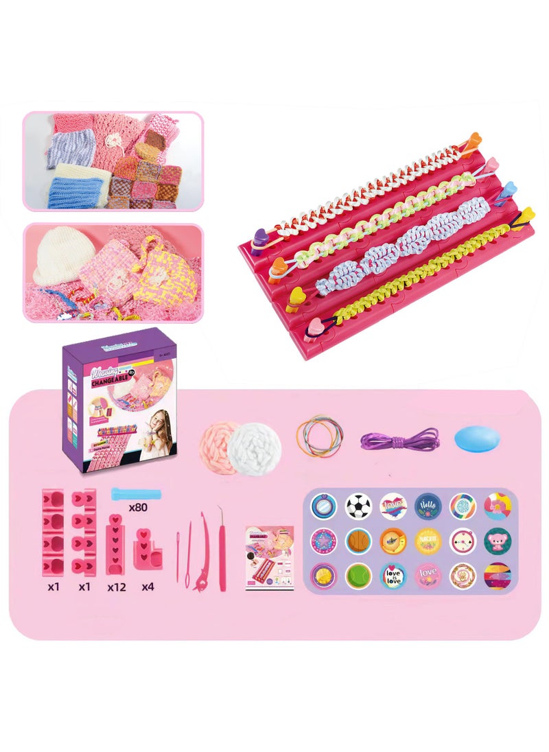 LKTOCAFT - 2 In 1 DIY Arts and Crafts Kit for Kids Age 8-12, Knitting Set Craft Kit and Friendship Bracelet Making Kit for Girls, Popular Bracelets String Maker Toys Set,  Birthday Gifts for Girl - Image 1