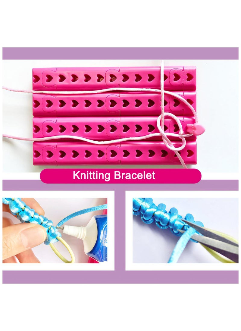 LKTOCAFT - 2 In 1 DIY Arts and Crafts Kit for Kids Age 8-12, Knitting Set Craft Kit and Friendship Bracelet Making Kit for Girls, Popular Bracelets String Maker Toys Set,  Birthday Gifts for Girl - Image 1