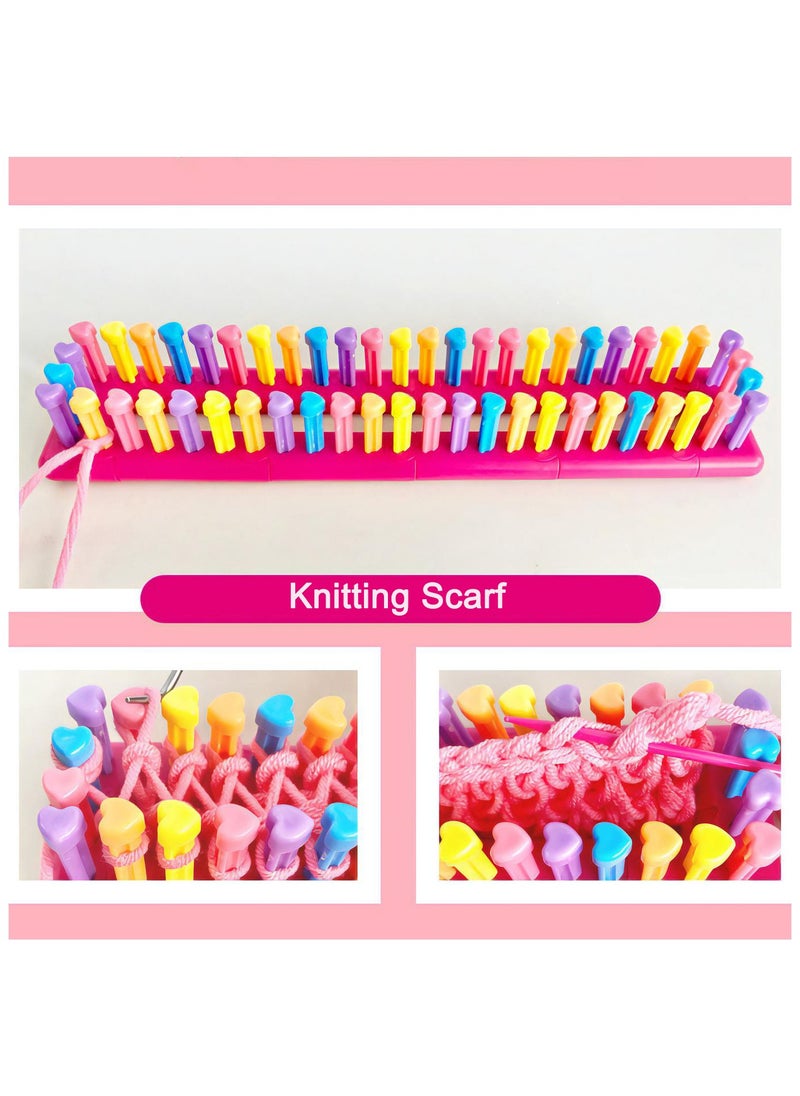 LKTOCAFT - 2 In 1 DIY Arts and Crafts Kit for Kids Age 8-12, Knitting Set Craft Kit and Friendship Bracelet Making Kit for Girls, Popular Bracelets String Maker Toys Set,  Birthday Gifts for Girl - Image 1