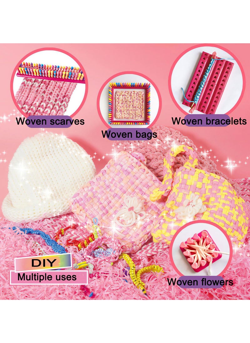 LKTOCAFT - 2 In 1 DIY Arts and Crafts Kit for Kids Age 8-12, Knitting Set Craft Kit and Friendship Bracelet Making Kit for Girls, Popular Bracelets String Maker Toys Set,  Birthday Gifts for Girl - Image 1