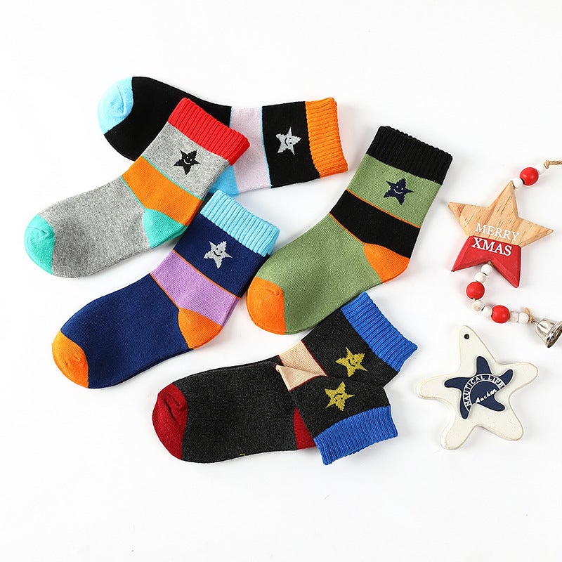 Children's Cotton Mid-Calf Socks for Boys Autumn Winter - Image 1
