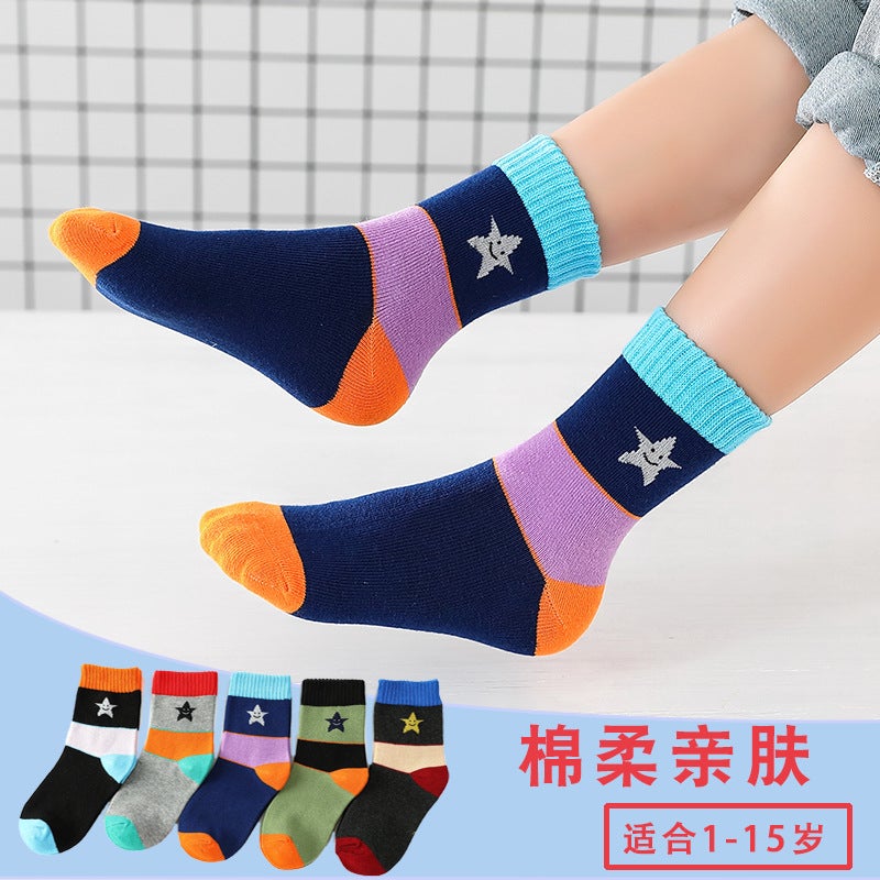 Children's Cotton Mid-Calf Socks for Boys Autumn Winter - Image 2