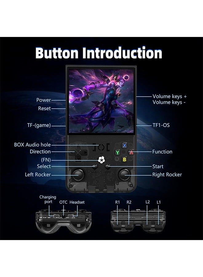 R36MAX Retro Handheld Game Console, 4.0 Inch IPS Screen, 64GB Memory, Portable Arcade Video Gaming Console Gift for Adults, Black - Image 5