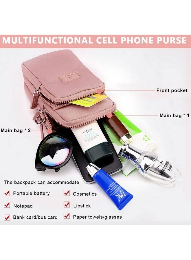 GUSTAVE¬Æ Pink Mini Wallet Shoulder Small Crossbody Phone Bag for Women with Earphone Cable Hole Wallet Clutch Bag for Women - Image 2