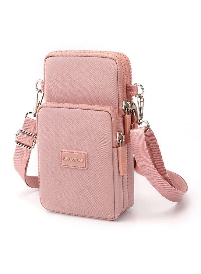 GUSTAVE¬Æ Pink Mini Wallet Shoulder Small Crossbody Phone Bag for Women with Earphone Cable Hole Wallet Clutch Bag for Women - Image 1