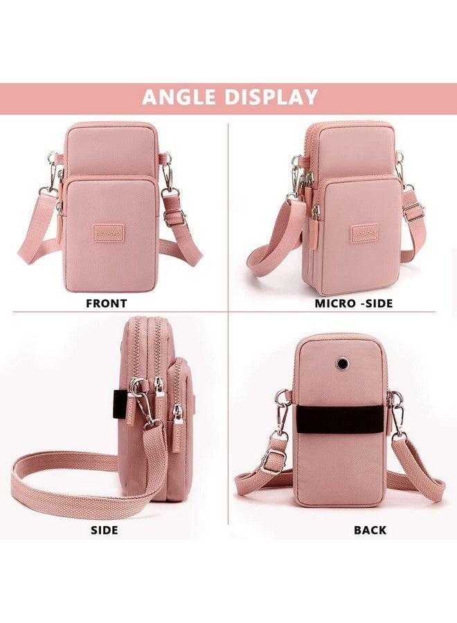 GUSTAVE¬Æ Pink Mini Wallet Shoulder Small Crossbody Phone Bag for Women with Earphone Cable Hole Wallet Clutch Bag for Women - Image 3