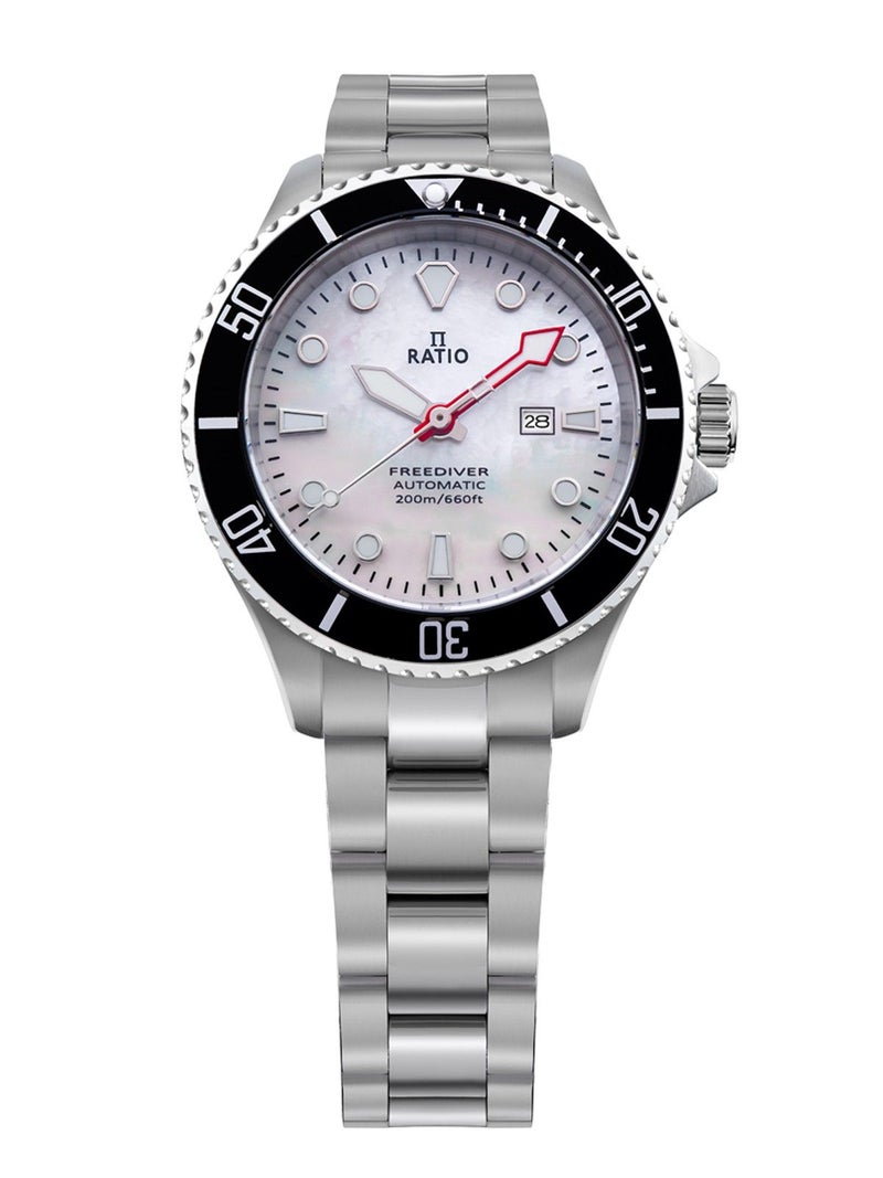 Ratio FreeDiver White MOP Dial Automatic Diver's 200M Women's Watch RTFL841 - Image 1