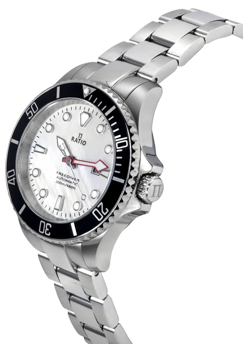 Ratio FreeDiver White MOP Dial Automatic Diver's 200M Women's Watch RTFL841 - Image 4