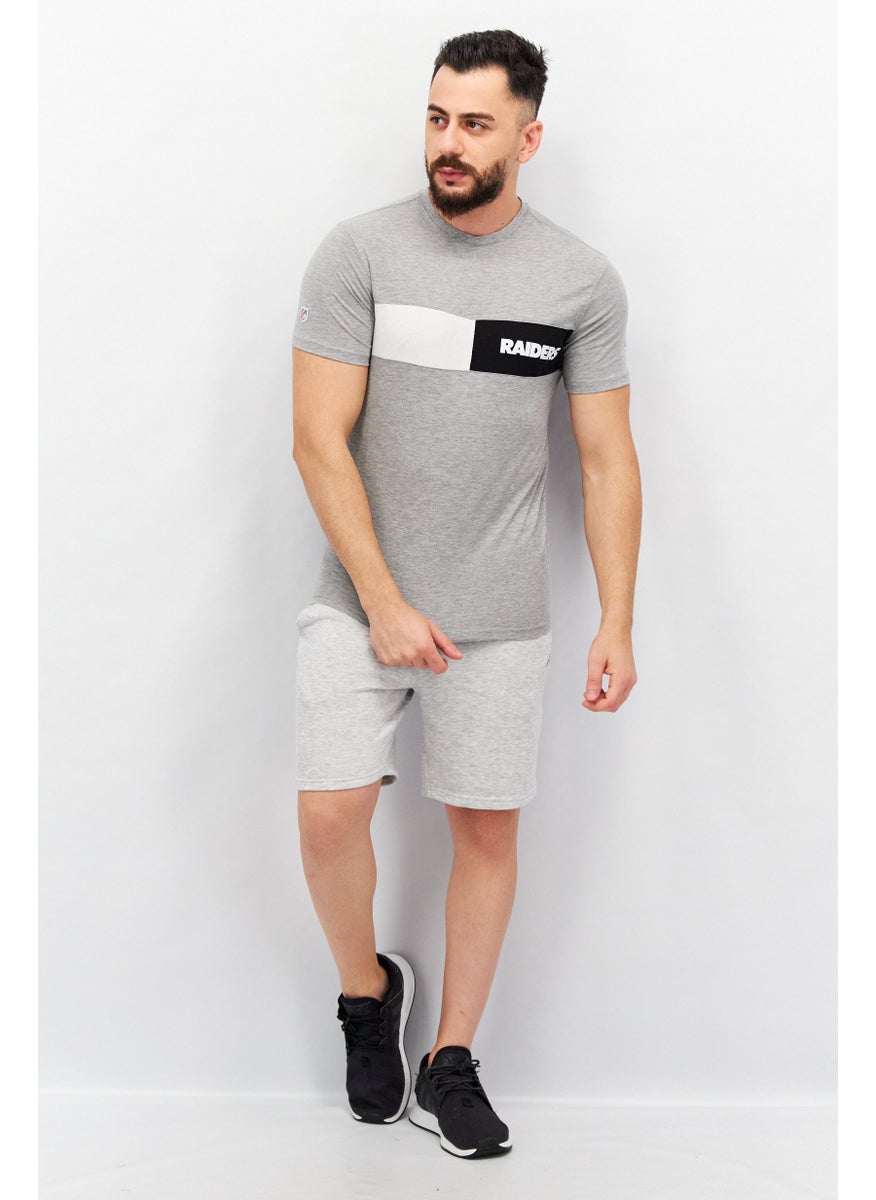 NFL - Men Sportwear Fit Brand Logo Short Sleeves Graphic Print T-shirt, Grey - Image 1