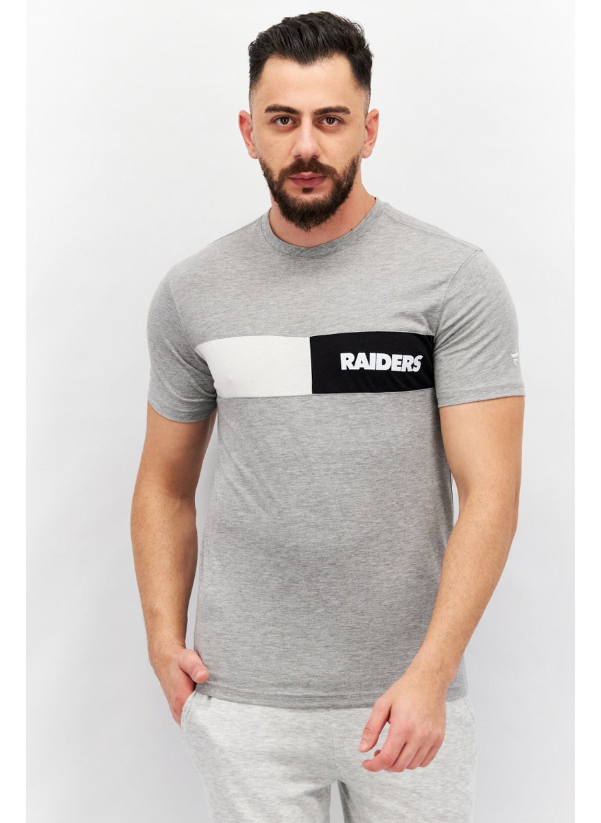 NFL - Men Sportwear Fit Brand Logo Short Sleeves Graphic Print T-shirt, Grey - Image 1