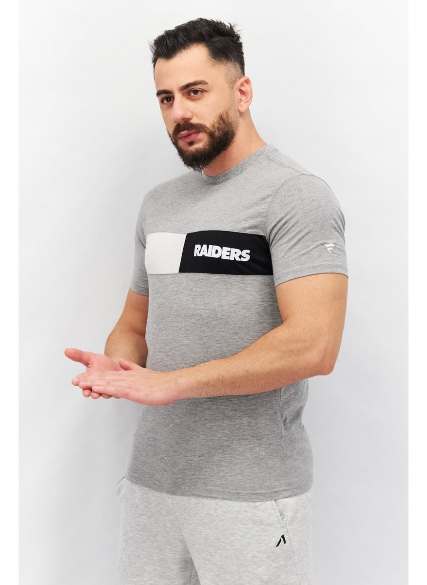 NFL - Men Sportwear Fit Brand Logo Short Sleeves Graphic Print T-shirt, Grey - Image 1