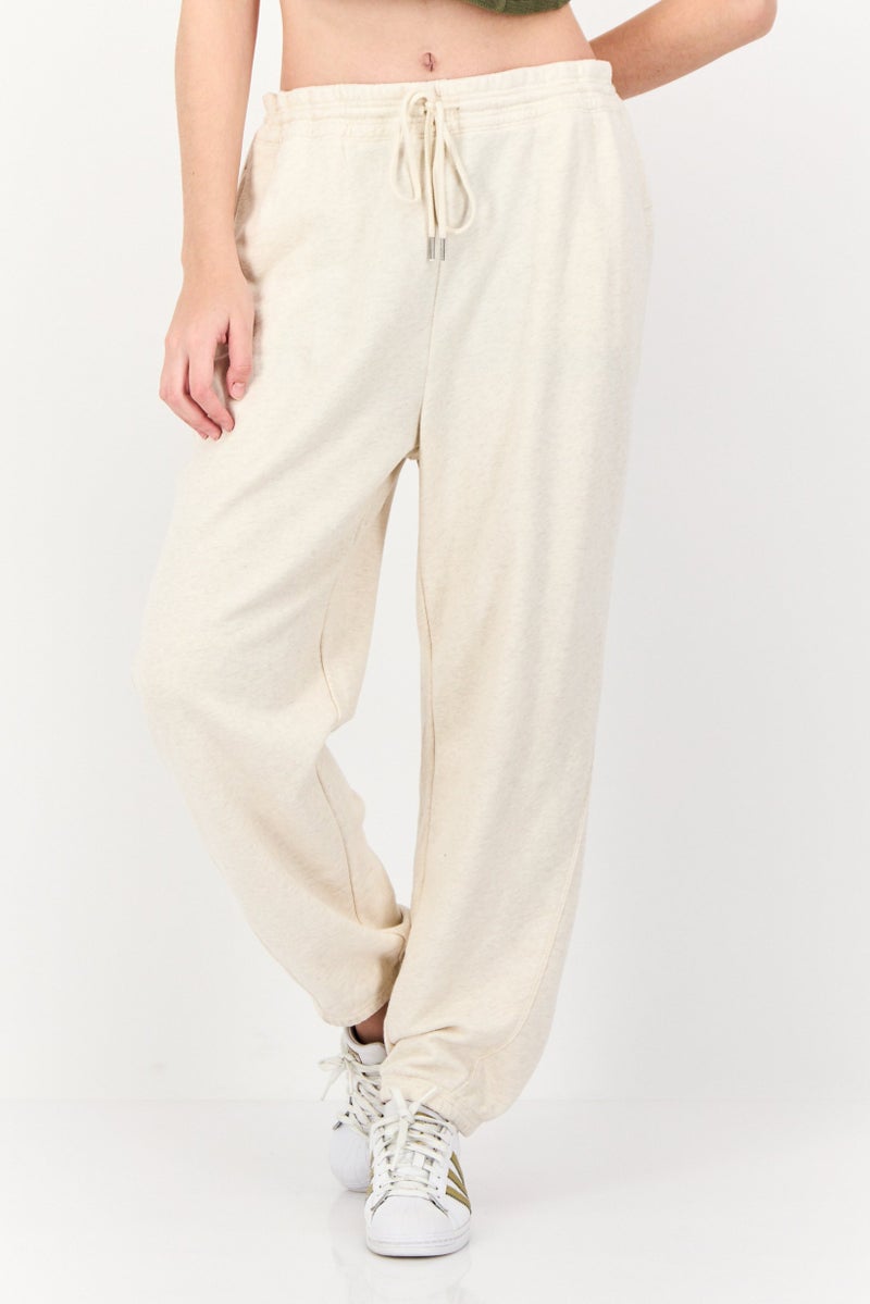 Aerie Women Regular Fit Plain Jogger Pants, Cream - Image 1