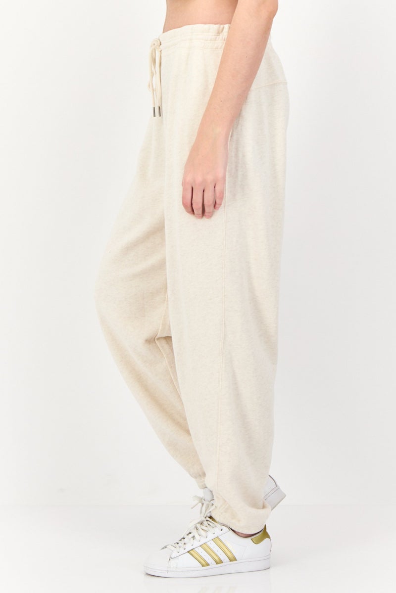 Aerie Women Regular Fit Plain Jogger Pants, Cream - Image 4