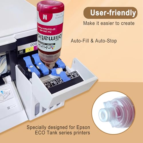 Ankink Sublimation Ink 502 522 Autofill for Ecotank ET-2800 ET-2803 ET-2850 ET-2720 ET-2760 ET-4800 ET-15000 ET-2400 ET-3760 ET-4760 Heat Press Transfer on Mugs T-Shirts Anti-UV ICC-Free - Image 3