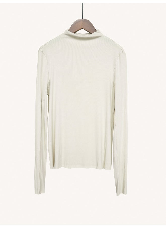 Generic - Original Casual Turtleneck Thickened Knitted Bottoming Shirt All-match Gloves Sleeve High Elastic Thermal Thread Top S23247 - Image 1