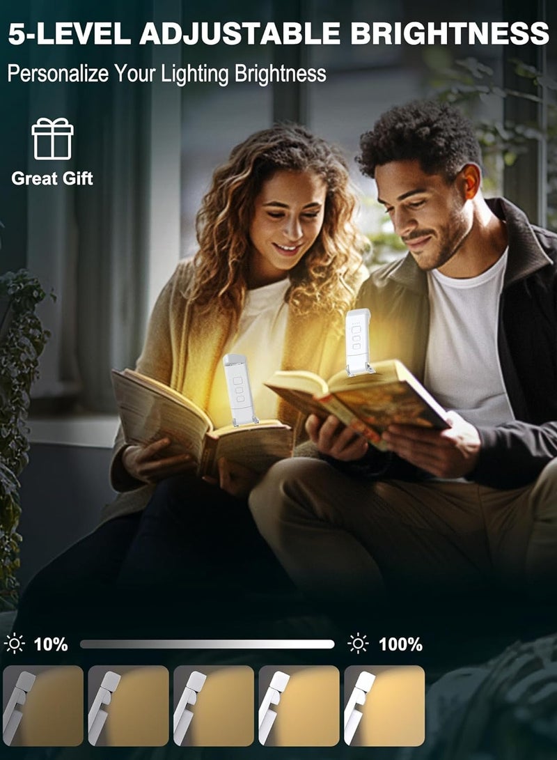 general Reading Light, Clip on Book Reading Light,Portable Book Light for Reading in Bed, 3 Colors And 5 Brightness Dimmable Eye Care, Rechargeable Book Lamp with 30/60-min Timer for Kids, Night Reading Lover - Image 3