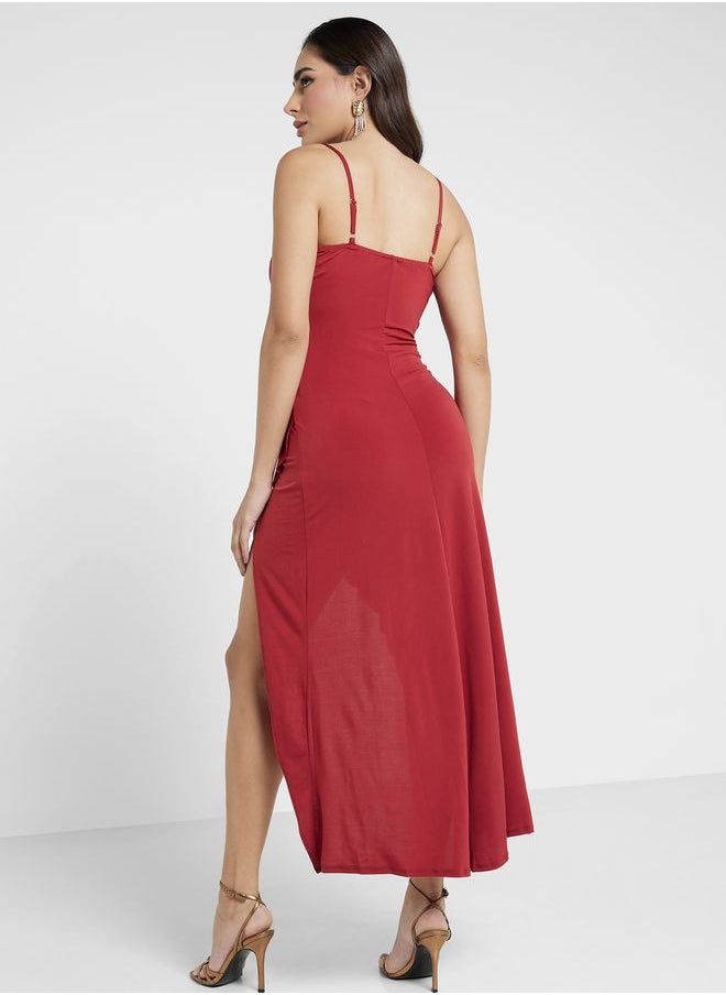 John Zack - Side Slit Ruffle Dress - Image 1