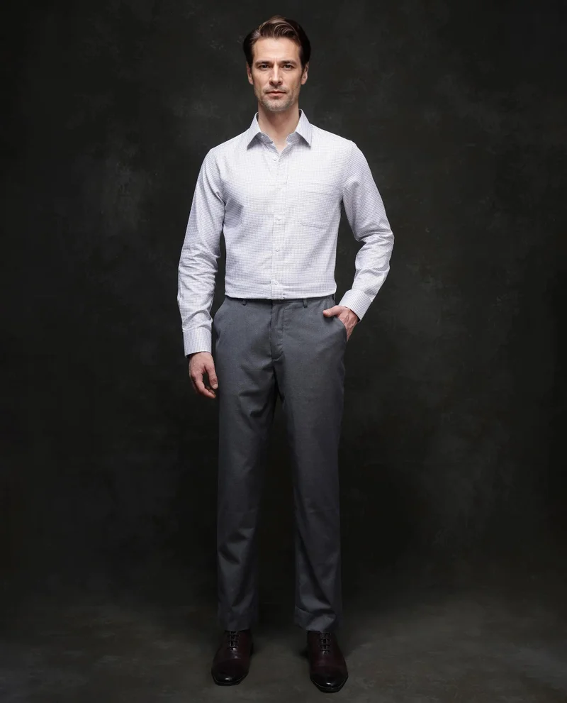Rare Rabbit Men's Giza Houndstooth Cuff Link Shirt