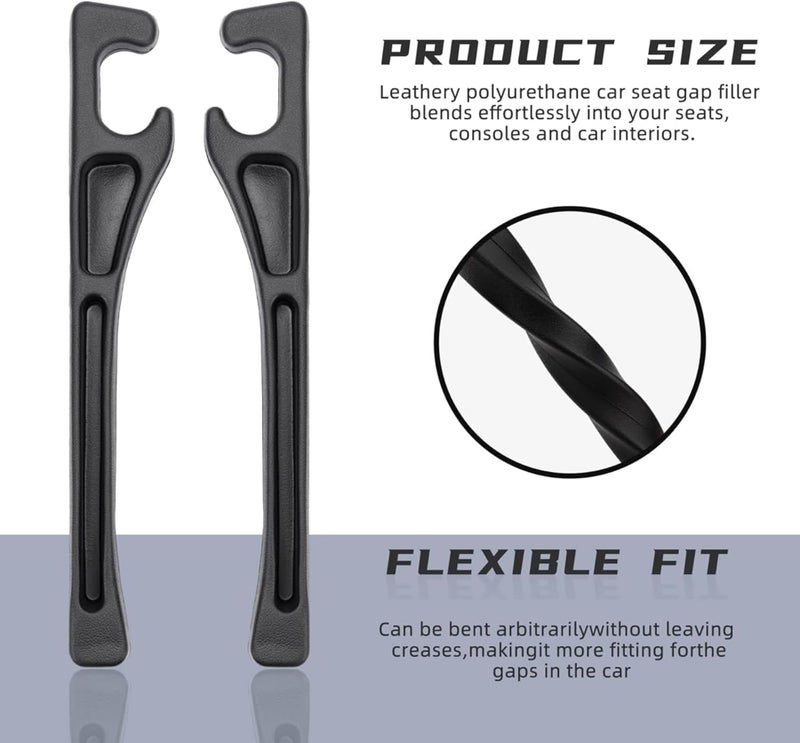 Dyale Car Seat Gap Filler 2 Pack, No Drop Seat Guard for Cars SUVs Trucks, Car Accessories Interior for Between Seat and Console, Prevent Stop Cellphone Wallet Keys Coins and Card from Dropping-Black - Image 2