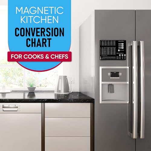 Sunsella Magnetic Kitchen Conversion Chart | 8.5" x 11" Fridge Magnet for Measuring Liquid Temperature Weight | Imperial Metric & Standard Measurements | Cooking Baking Recipe Accessories for Cooks and Chefs - Image 2