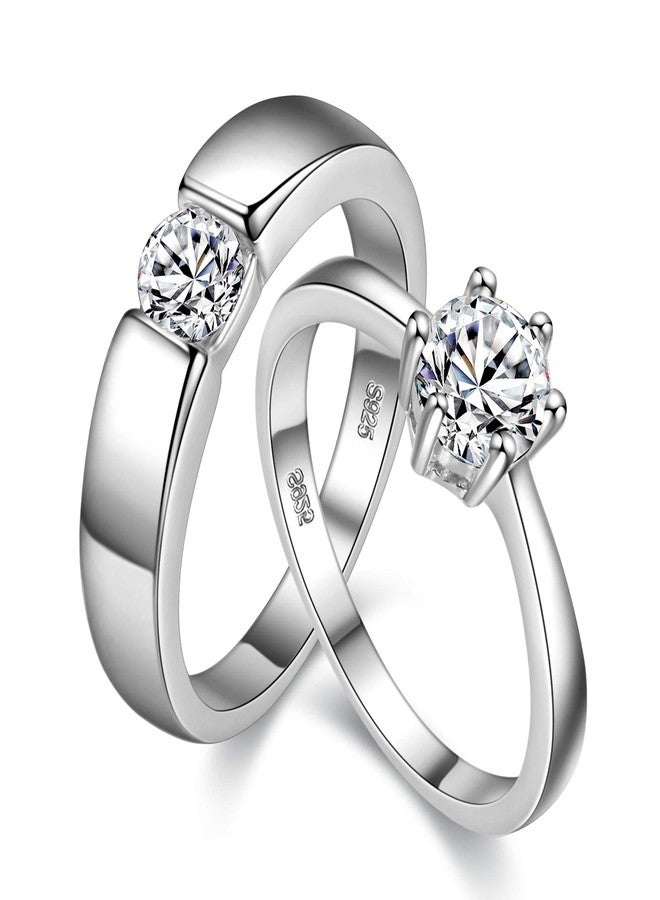 Uloveido His and Hers Amazing Love Heart Matching Wedding Band Rings for Couples Graduation Rings for friend and friend Nice for Lover Couple J002M (Men Size 11, Women 9) - Image 1