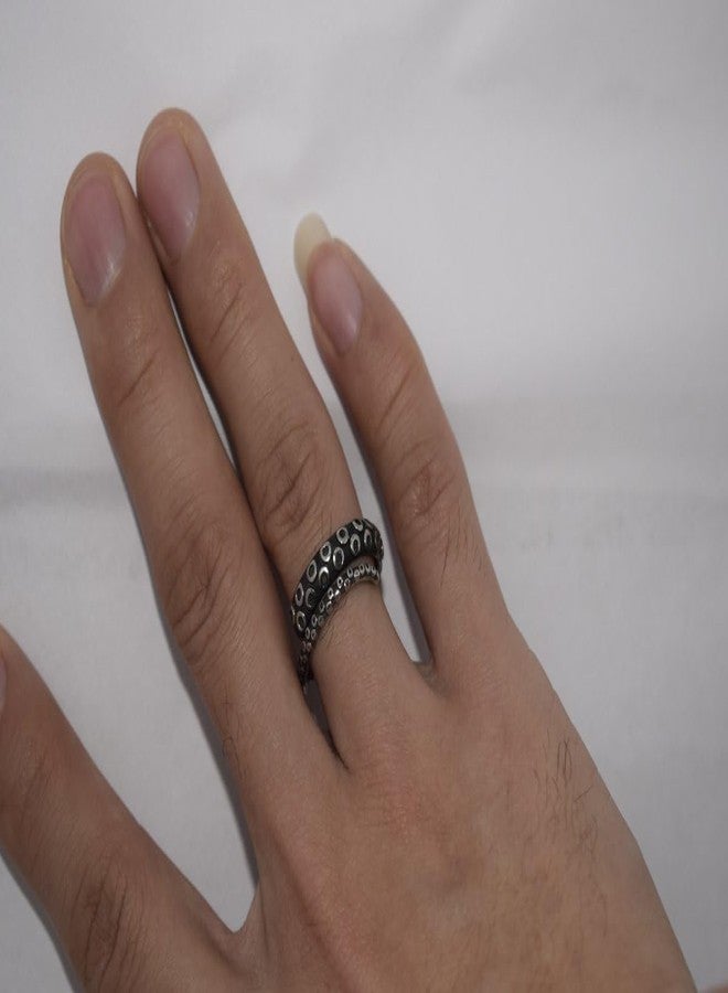 AZYOUNG 316L Stainless Steel New Pirate Octopus Tentacles Black O-Shaped One Size Opening Ring - Image 3