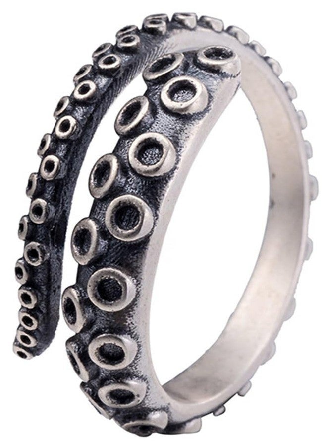 AZYOUNG 316L Stainless Steel New Pirate Octopus Tentacles Black O-Shaped One Size Opening Ring - Image 1