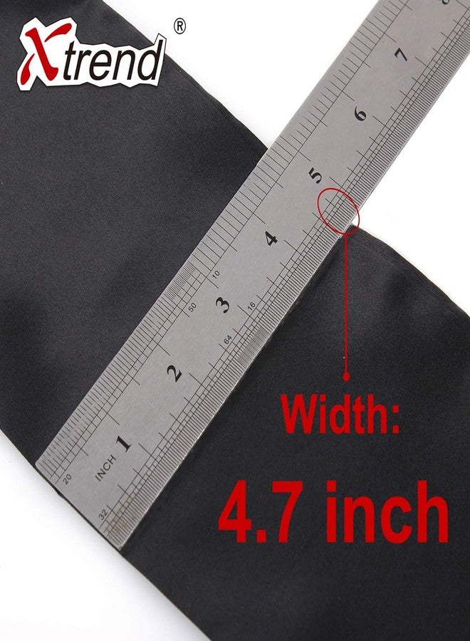 إكستريند وشاحان من الساتان بحواف من إكس تريند للشعر المستعار بطول 58 بوصة، وشاح نسائي لتثبيت الشعر المستعار الدانتيل، لفافة شعر مانعة للانزلاق، شريط تثبيت للشعر المستعار لليوجا والمكياج والعناية بالبشرة والرياضة (قطعة واحدة وردية#+قطعة واحدة سوداء#) - Image 3