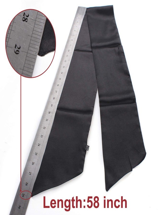 إكستريند وشاحان من الساتان بحواف من إكس تريند للشعر المستعار بطول 58 بوصة، وشاح نسائي لتثبيت الشعر المستعار الدانتيل، لفافة شعر مانعة للانزلاق، شريط تثبيت للشعر المستعار لليوجا والمكياج والعناية بالبشرة والرياضة (قطعة واحدة وردية#+قطعة واحدة سوداء#) - Image 2