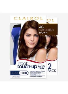 CLAIROL Root Touch-Up by Nice'n Easy Permanent Hair Dye, 4G Dark Golden Brown Hair Color, Pack of 2  - Image 4