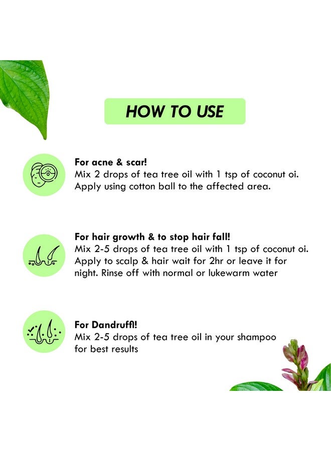 AROMATIQUE Aromatique Tea Tree Oil for Face - Tea Tree Essential Oil for Skin, Hair Growth, Scalp, Acne - Tea Tree Oil 15 ml - Image 4