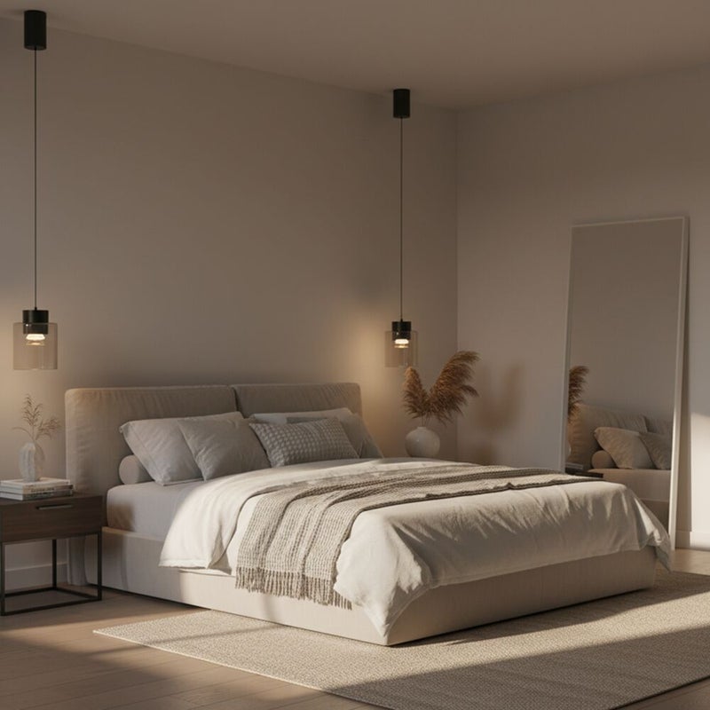 DANUBE HOME Ashley Pendant Lamp 2m Adjustable length Contemporary Pendant Lamps Hanging Lanterns Built in LED Modern Design Indoor Lighting For Dining Room Living Room L12xW12xH18cm-Smoke Grey - Image 2