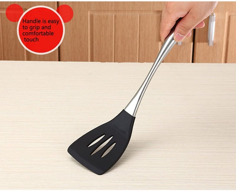UNIQUE CART® Skimmer Slotted Spoon Slotted Ladles Slotted Spatula Turner with Stainless Steel Handle, Heat Resistant Cooking Utensils for Kitchen Cooking Utensils - Image 4