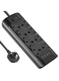 Sharpdo British Standard Power Socket for Home and Office Wiring 8-Hole Socket with 4 USB Sockets  - Image 1