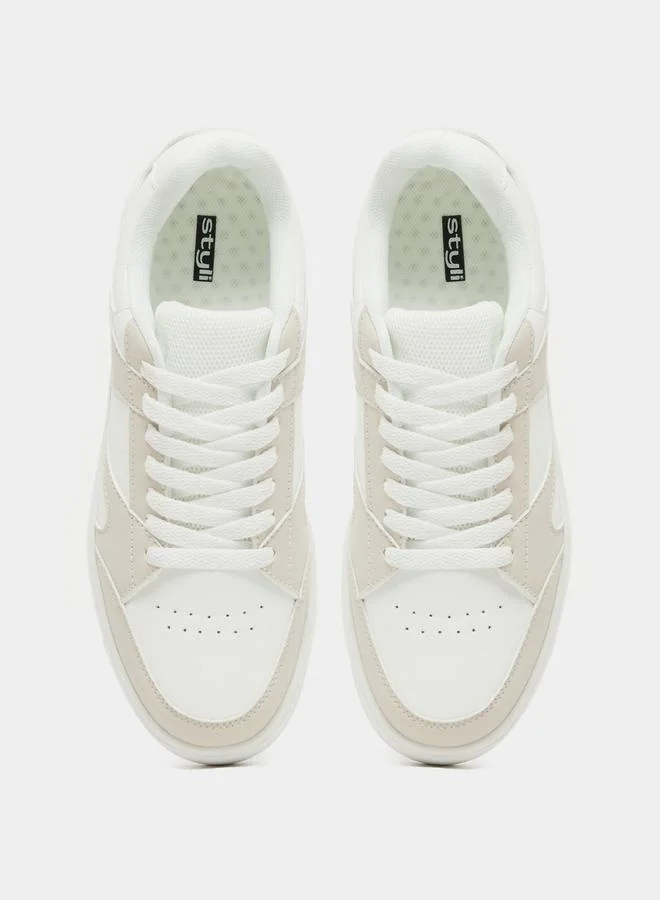 Styli Color Block Lace Up Sneakers