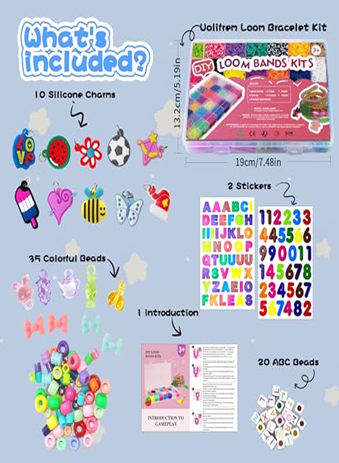 Loom Bracelet Kit - Elastic Rubber Band Bracelet Making Set, Beginner Friendly Rubber Band Bracelet Making Kit  - Image 2