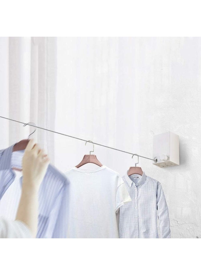 Retractable Clothesline Indoor Stainless String Clothes Dryer Hanger Hanging Clothes Line (White) - Image 3