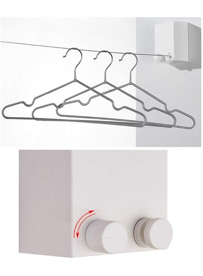 Retractable Clothesline Indoor Stainless String Clothes Dryer Hanger Hanging Clothes Line (White) - Image 2