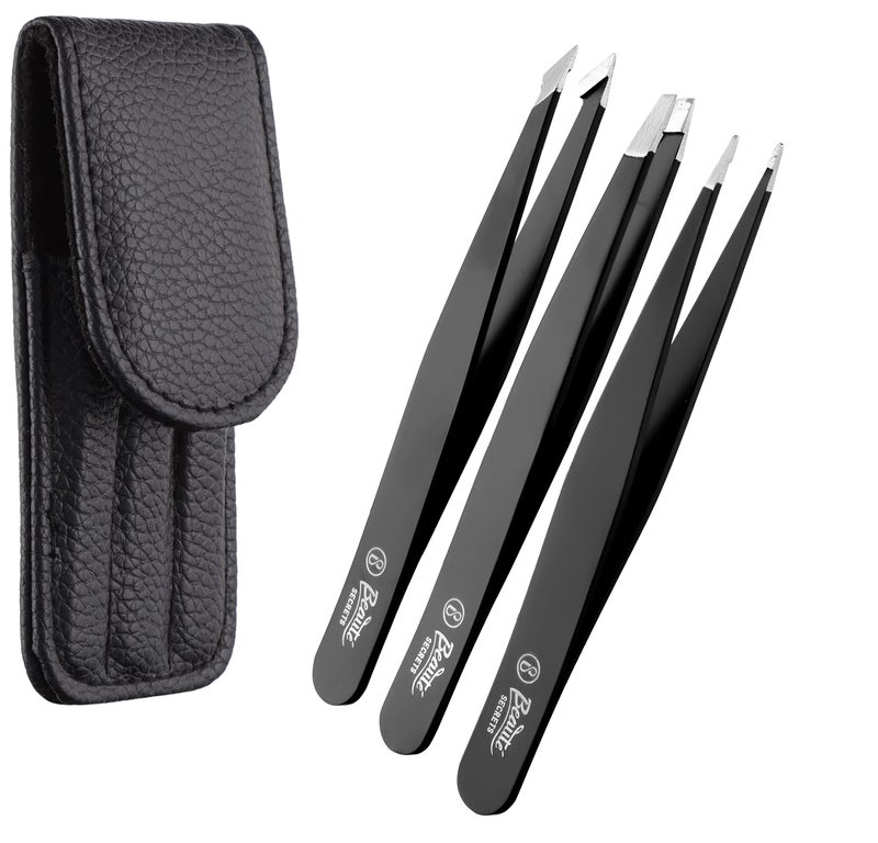 Beauté Secrets Tweezers Set - Tweezers for Eyebrows - Great Precision Plucker for Facial Hair, Splinter and Ingrown Hair Removal, Hair Threading - Image 1