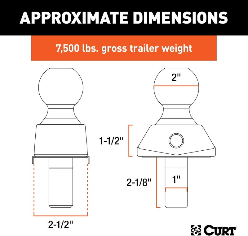 CURT RockerBall Cushion Hitch Trailer Ball - Image 2