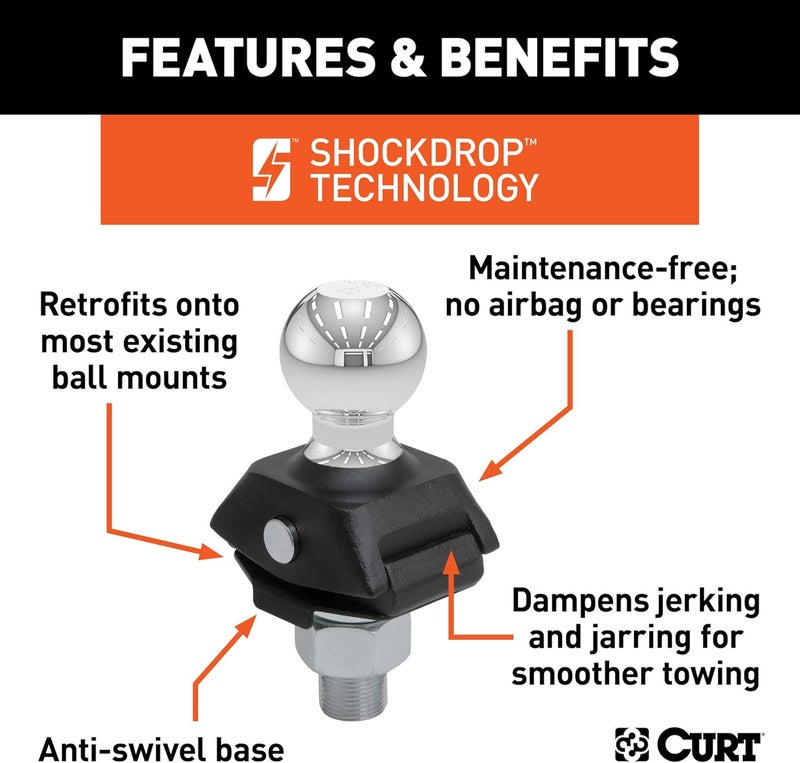 CURT RockerBall Cushion Hitch Trailer Ball - Image 3
