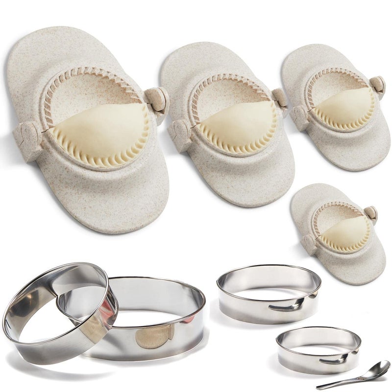 Mumsung Empanada Maker Press  6-Inch Extra Large Dumpling Maker Set With Dough Cutter  Dumpling Mold Set For Pierogi  Pastelitos  Calzone  Turnovers  Chinese Dumpling  4Sizes (6 ""/4 ""/3 ""/2.6 "") - Image 1