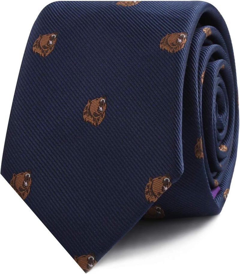 AUSCUFFLINKS Animal Ties | Woven Skinny Neckties | Groomsmen Wedding Ties | Work Ties for Him - Image 1